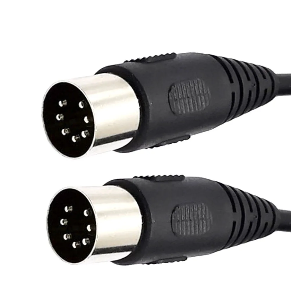 7 Pin DIN Male to Male Audio Cable Metal Plug Professional MIDI Cord 1M 1.5M 3M for Synthesizer Retro Stereo Amplifiers Speakers