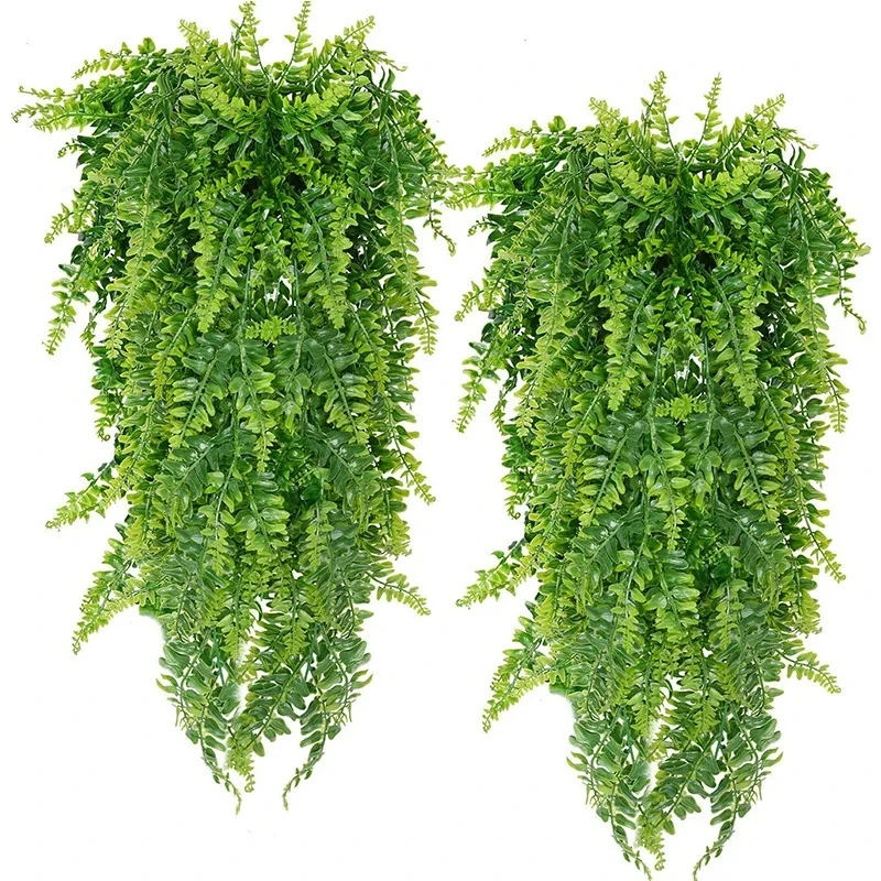 1pc Persian fern Leaves Artificial Hanging Plants Vines Home Wedding Christmas Decor Plastic Grass Wall Balcony Room Decoration