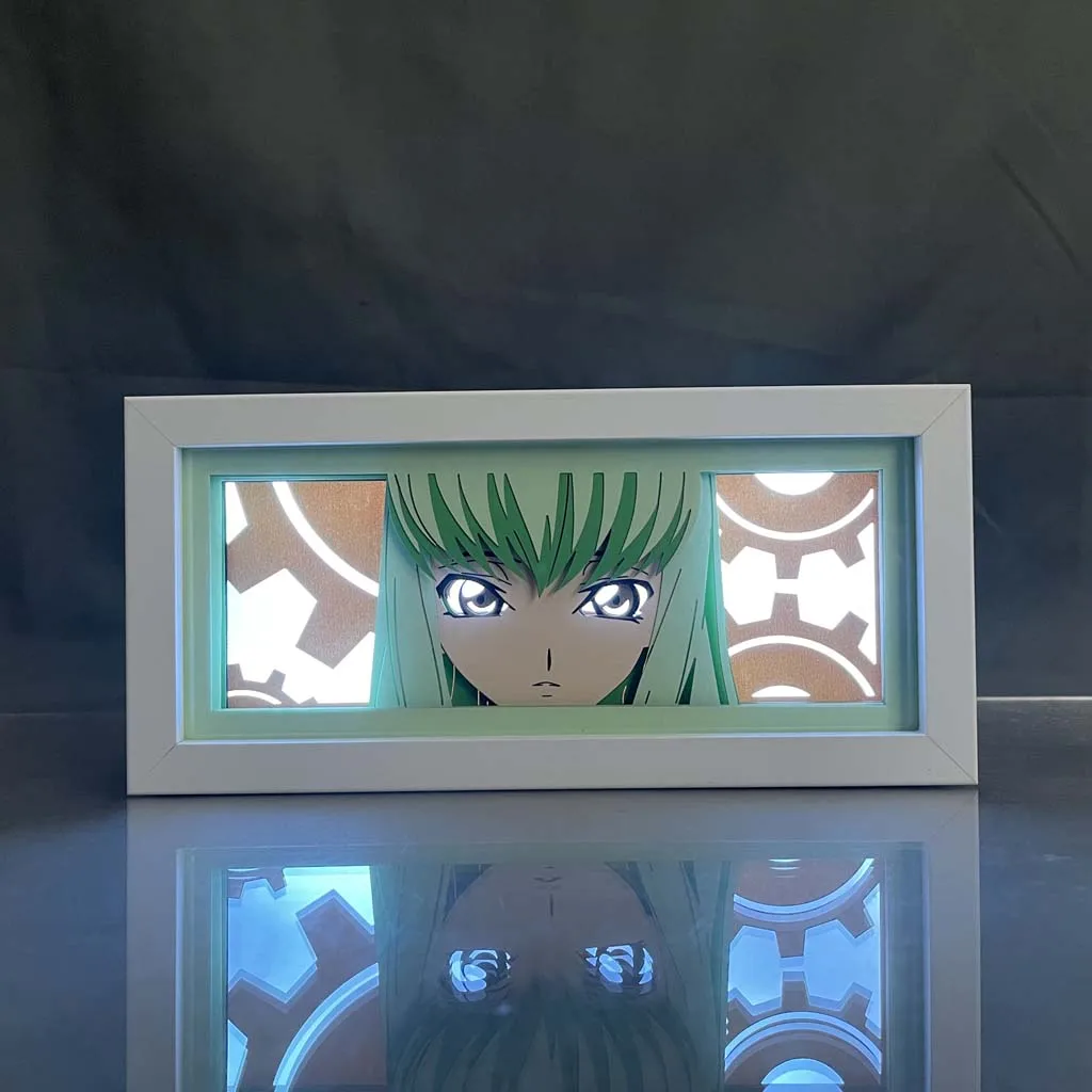 

Anime Light Box Code Geass Cc Paper Cut Lightbox Desk Manga Shadow Box Kids Birthday Gift Table Lamps For Bedroom Decoration