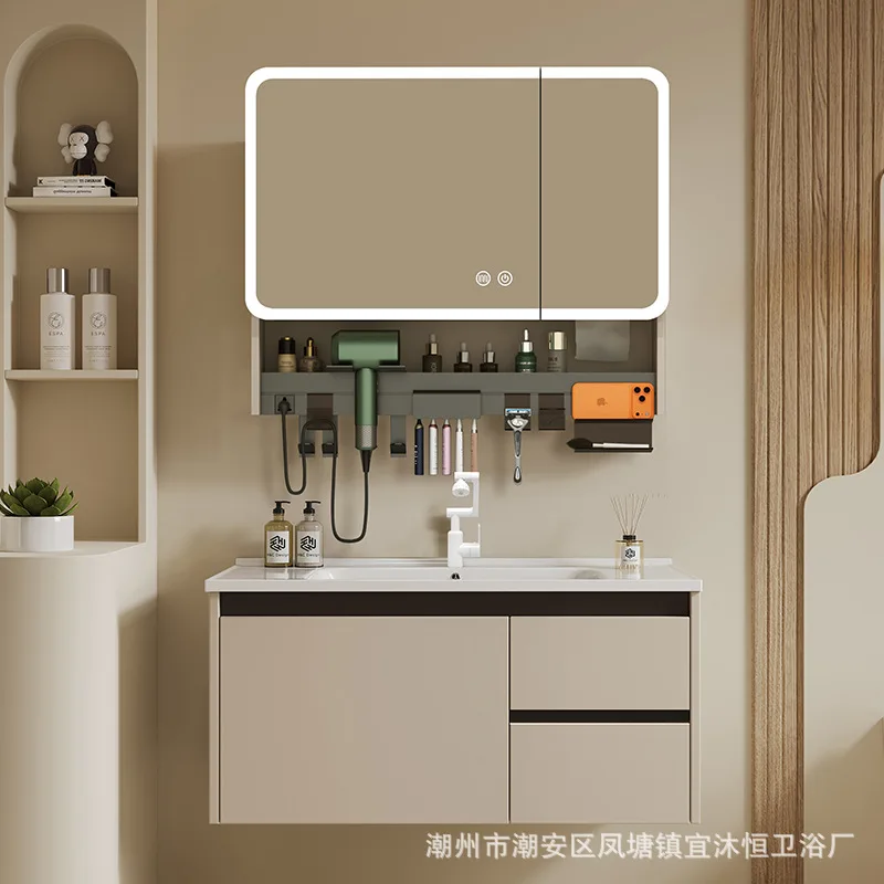 Thickened Honeycomb Aluminum Feng Shui Hidden Multi-functional Storage Mirror Cabinet Bathroom Cabinet Combination Toilet Cerami