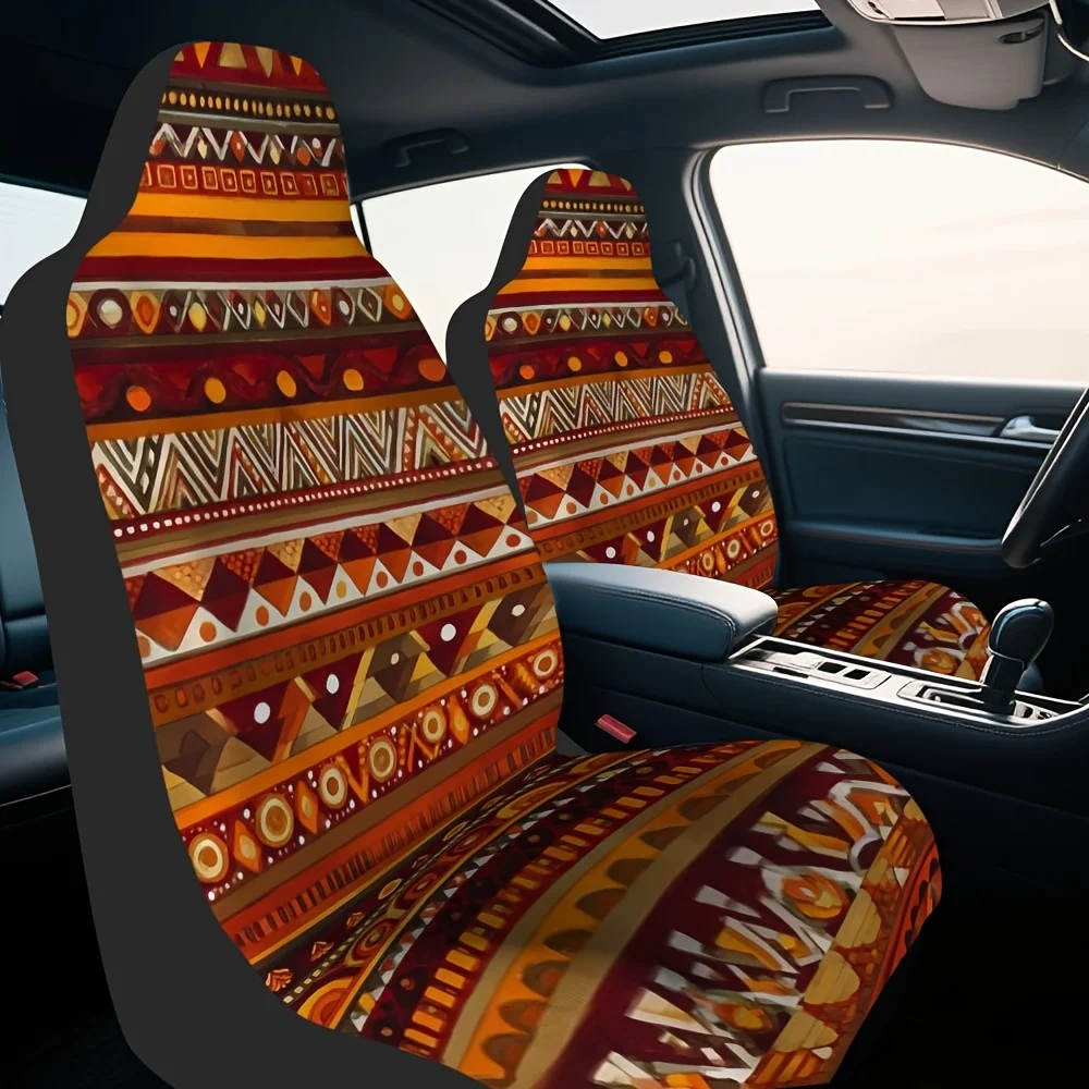 Set Of 2, Aztec-Inspired Decorative Covers Made From Soft, Lightweight Material, Designed To Fit Most Cars, Suvs, And Trucks, En
