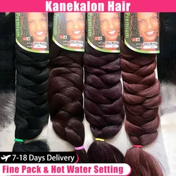 Crochet Hair Braids Kanekalon Xpression Braiding Hair Pre Stretched Braids Extension Synthetic Hair Extensions For Black Women