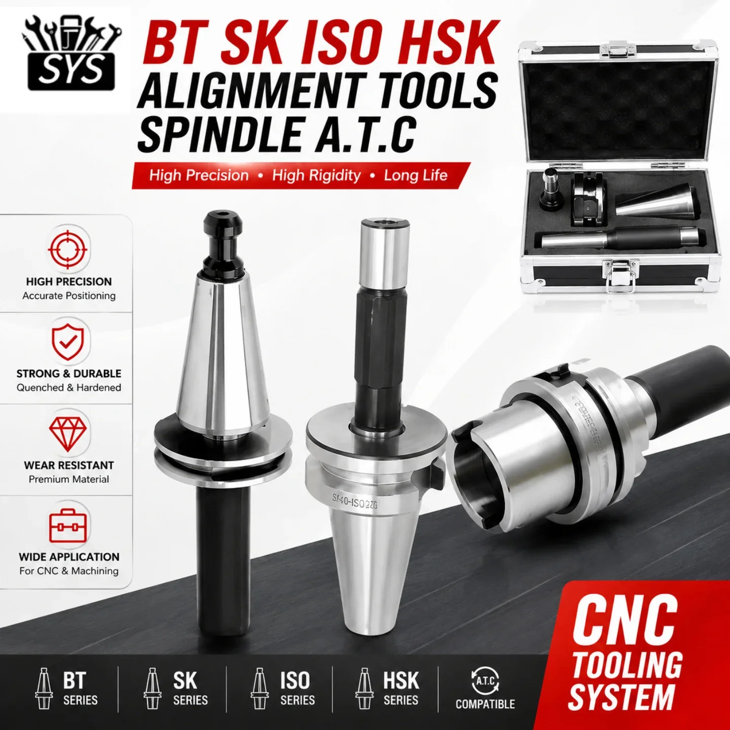 CAT40 A.T.C BT30 BT40 BT50 ISO30 SK40 HSK63A Alignment Tools Combination Modular Holder for Machine Center Correction of Tool