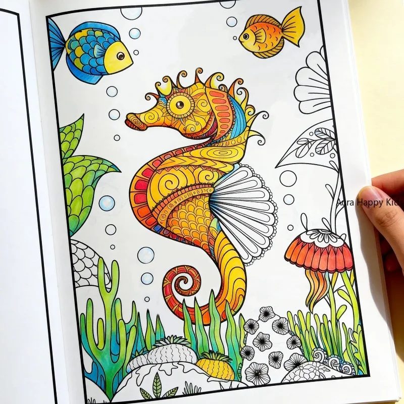 A Casual and Relaxing Adult Coloring Book with Animal/flower/mandala Themes, Fantastic Healing Coloring Picture Book, 23 Pattern