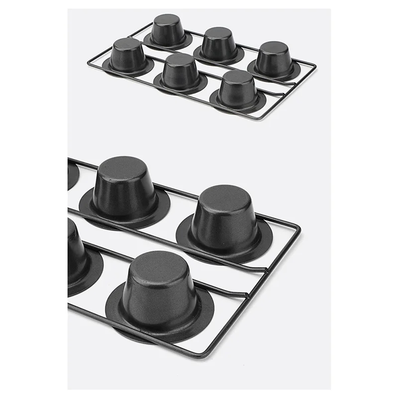 

2X 6Cup Nonstick Popover Pan Muffin Cupcake Bakeware Pudding Pan For Oven Baking Frittatas Muffins Quiches Pudding Cakes