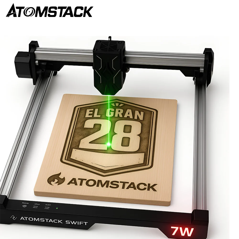 Graveur Laser ATOMSTACK Swift pour débutants 300 × 300 mm Zone de travail 0,04 mm Machine de gravure d'activité Swift 7 W