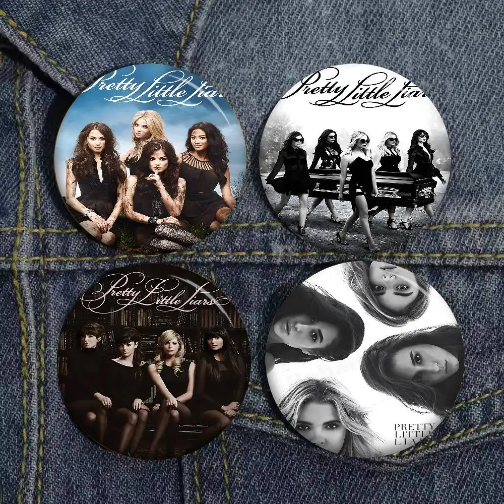 P-Pretty Little L-Liars Tv لينة زر دبوس مشرق مطبوعة أيقونة هدية للأصدقاء شارة طوق بروش التلبيب دبوس معدني