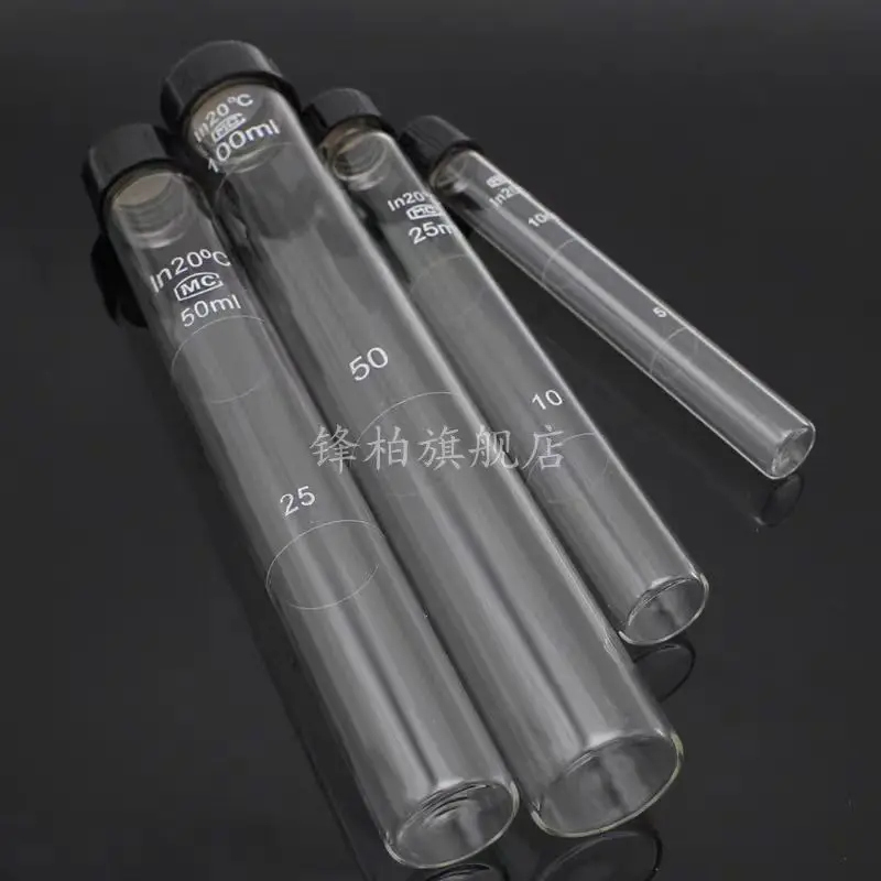 

Screw mouth colorimetric tube 10 25 50 100ml glass colorimetric tube laboratory with scale stopper and cover screw mouth scale t