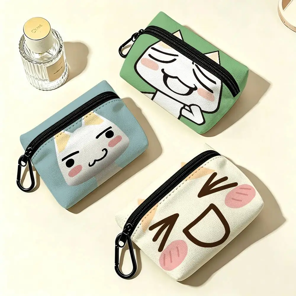 Popular Mascot T-Ttoro I-Inoue Portable Oxford Cloth Coin Purse Alloy Carabiner Hook Small Zipper Pouch For Backpack Belt Daily