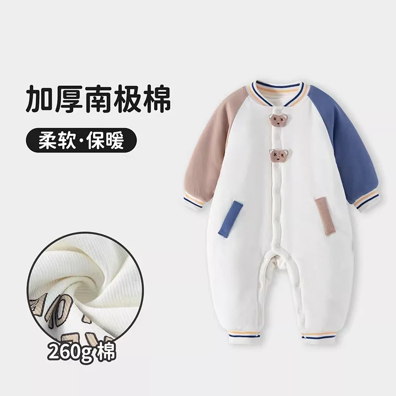 

Детский комбинезон с хлопковой подкладкой, 260 г, осенне-зимняя новая хлопковая одежда, домашний комбинезон, верхняя одежда