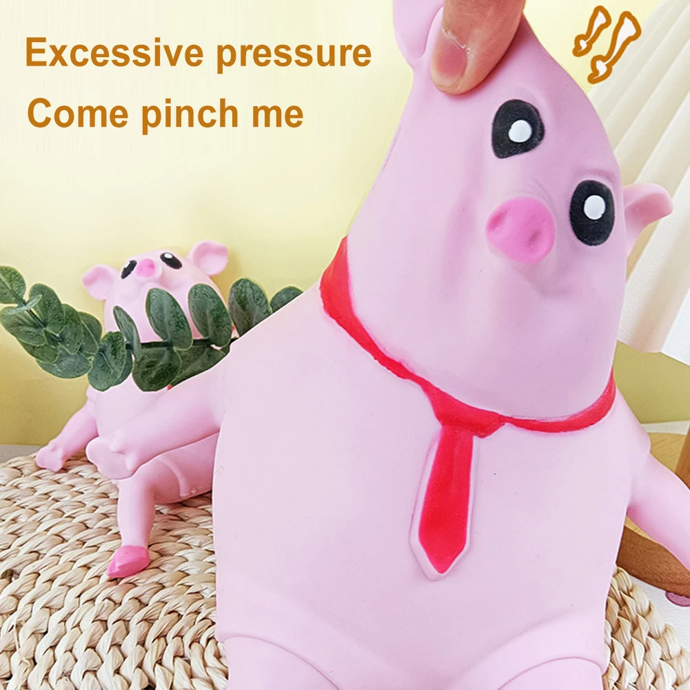 Piggy Stress Toy Stretch Creative Sensory Toy Rebound Pig Stress Relief Toy Funny Squeeze Soft Pig Toy for Adults Kids