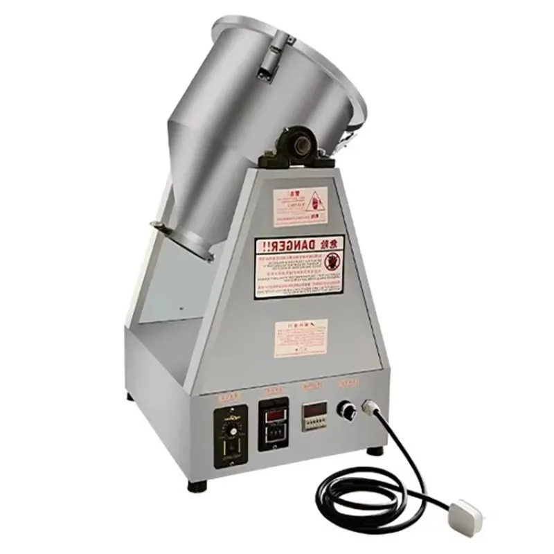 Mini Mezcladora de Tambor de Acero Inoxidable, Mezcladora de Laboratorio de Grado Alimenticio para el Procesamiento Industrial de Polvo Farmacéutico y Alimentos Secos