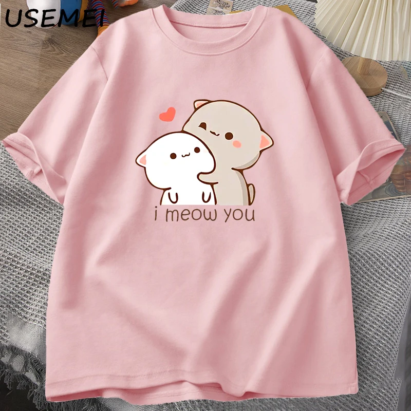 Funny Cat Printed T-shirt Cute Bubu Dudu Tshirt Summer Cotton Short Sleeve Tee Shirt Women Men Print O Neck Aesthetic Clothing