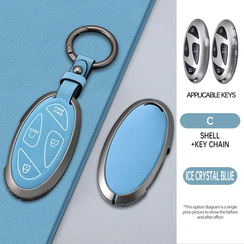 

Car Key Case Cover Holder Buckle For Hyundai Ionic 6 Grandeur GN7 Kona Ev New Grand Prix 5/7Buttons Key Interior Accessories