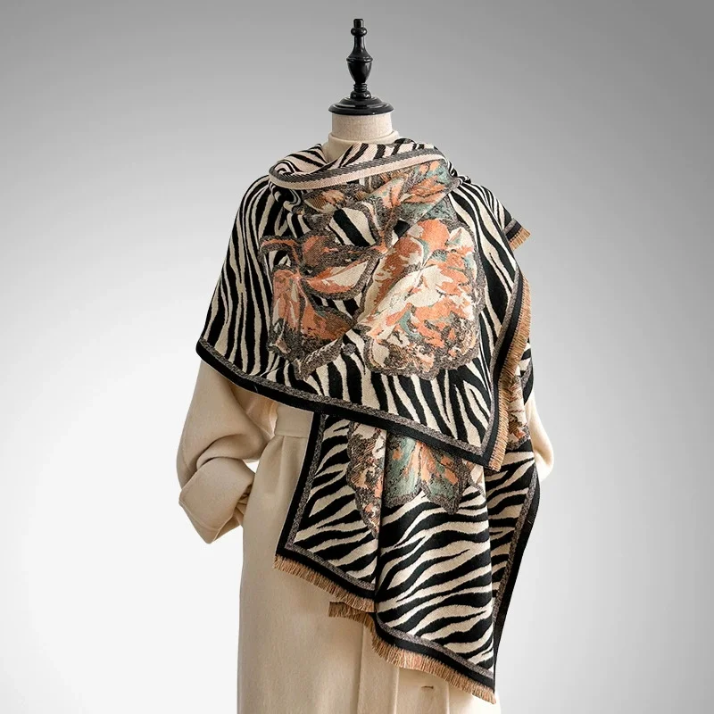 

Winter Warm Women's Fashion Scraves Poncho Imitation Cashmere Thick Shawl Wrap Female Pashmina Blanket Bufanda Echarpe Scraf