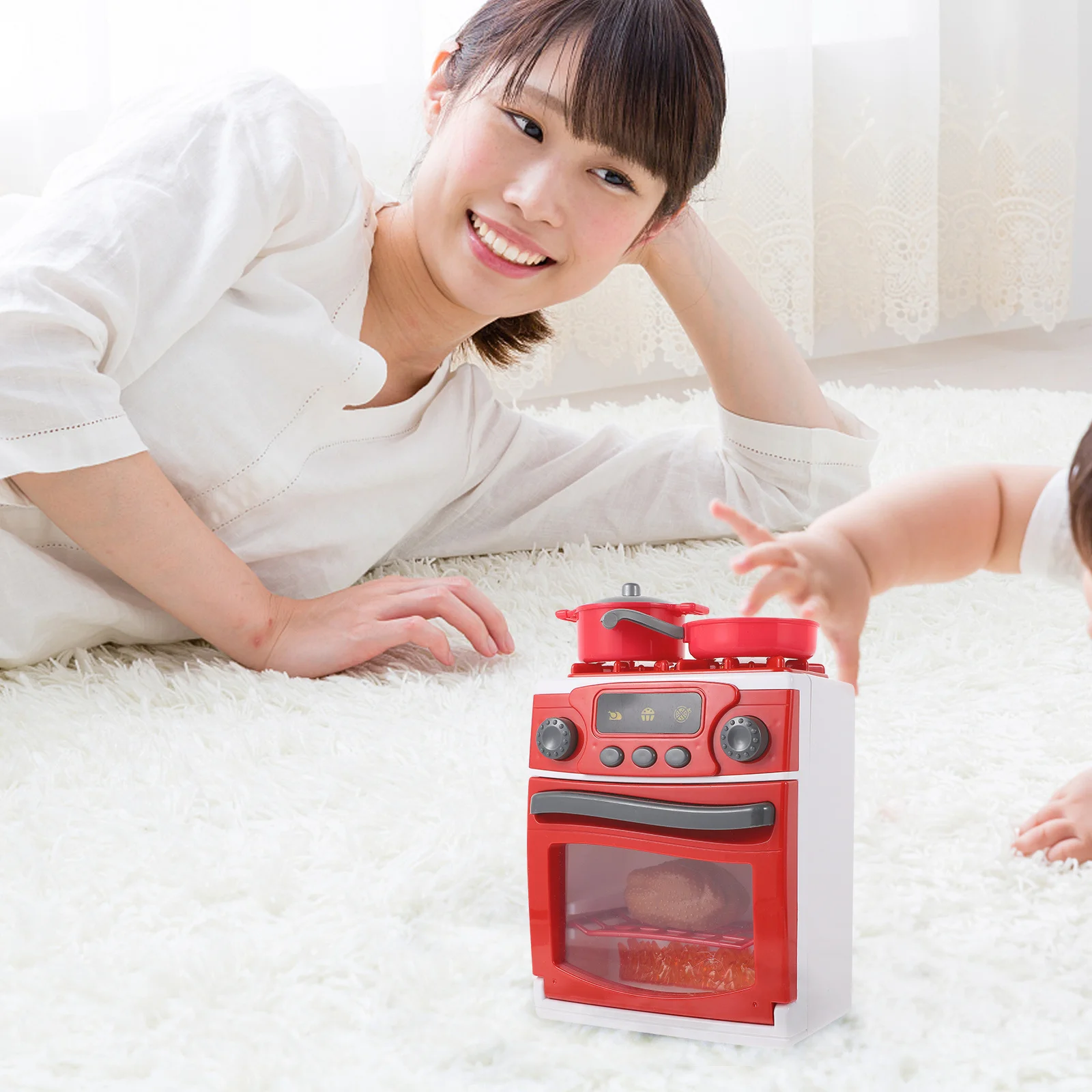 

1 set 1 Set Luminous Music Simulated Kitchen Stove For Kids Cooking Role Play Durable Educational With Glowing Light Music Safe