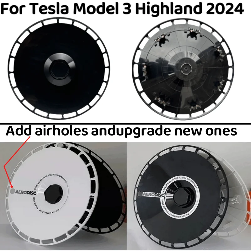 4PCS HubCap 18 Inch Performance Replacement Wheel Cap Automobile Full Rim Cover Accessories for Tesla Model 3 Highland 2024