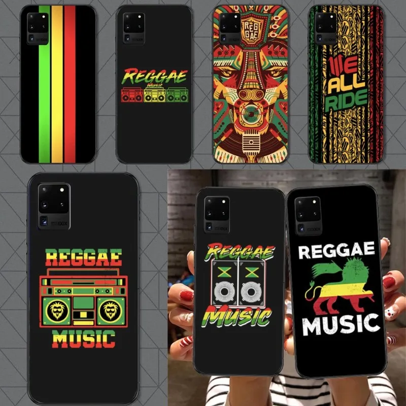 Reggae Music Mobile Phone Case for Samsung A91 A81 A73 A72 A71 A30S A20 A12 A13 A52 A53 4G 5G Black Soft Phone Cover Funda