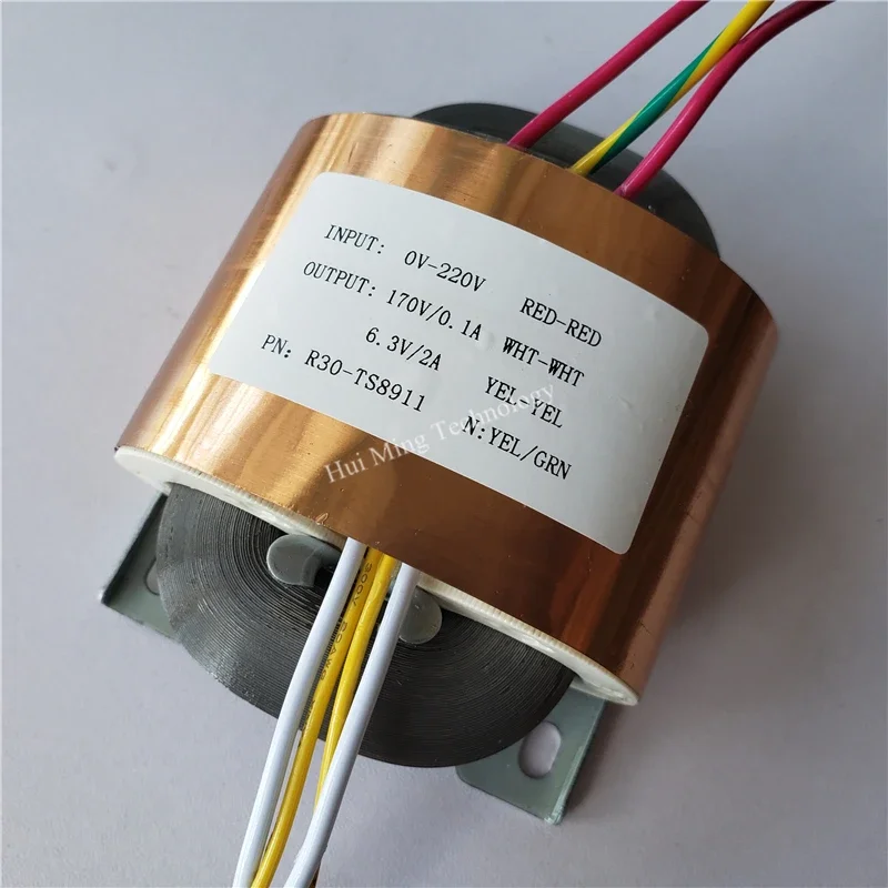 

R Core Transformer 30W R30 Transformers 220V To 170V 0.1A 6.3V 2A custom copper shield for Pre-decoder Audio Power amplifier