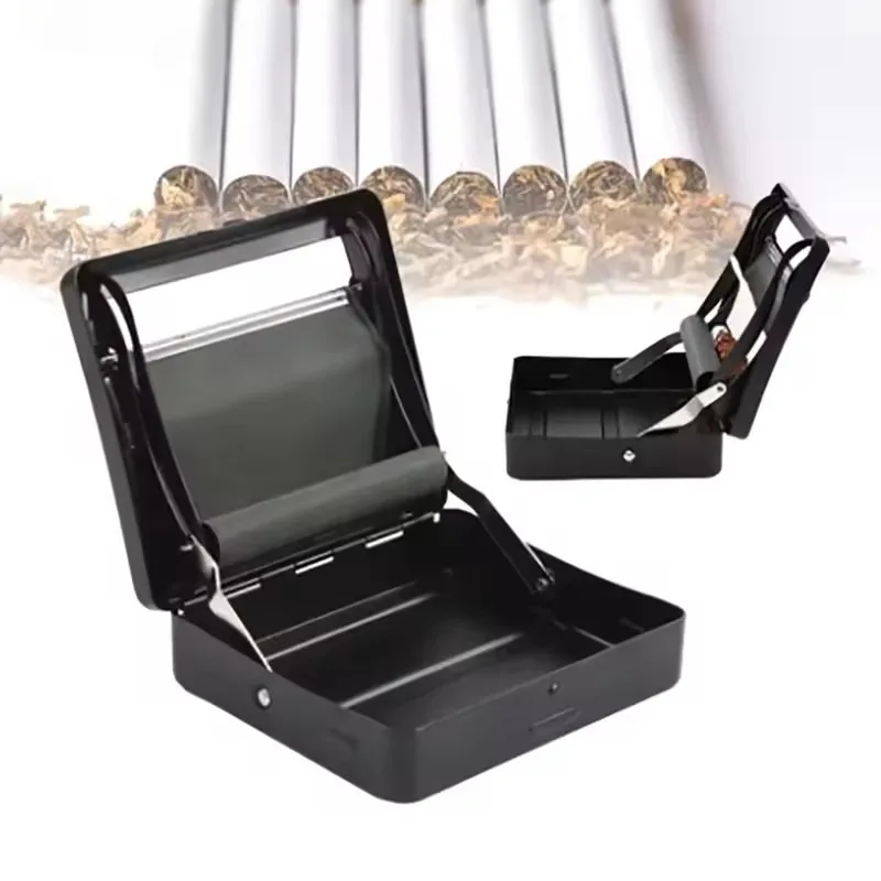 Semi-Automatic Paper Rolling Machine Tobacco Box Kit Portable Cigarette Maker with Storage Compartment Smoking Pipe Accessorie
