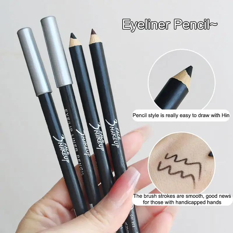 1/12pcs High Pigmented Eyeliner Pencil Hard Refill Black Brown Eyeliner Eyebrow Pencil Long-Lasting Cosmetic view 3
