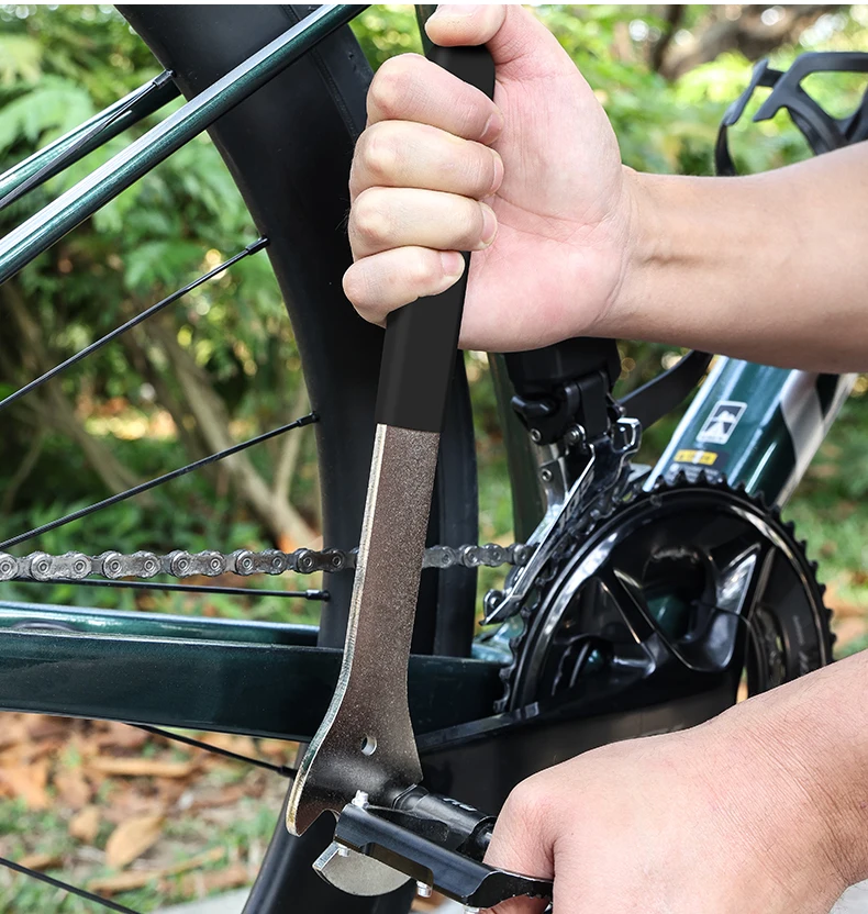 LEBYCLE Fahrradpedalschlüssel, extra langer Griff, robust, langlebig, Fahrradpedalschlüssel, installieren Sie 15 mm Werkzeug, Fahrradzubehör – Detail 15
