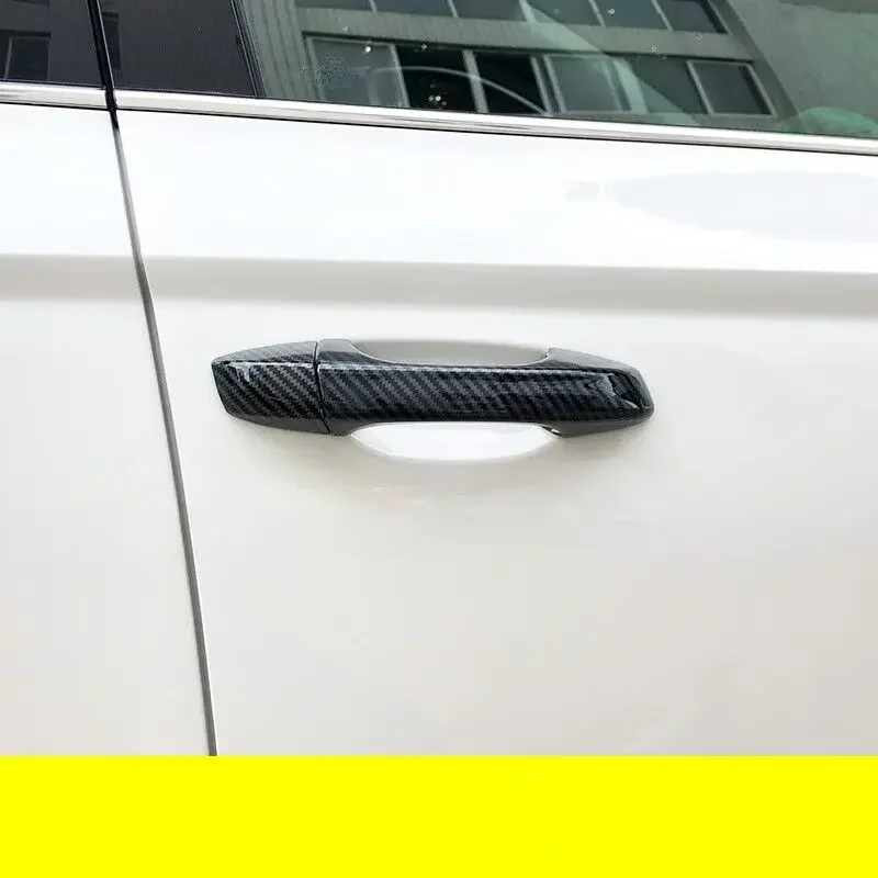 Carbon Fiber Chrome Car Side Door Handle Cover Trim Sticker Styling Accessories For VW Arteon 2017-2023 view 2
