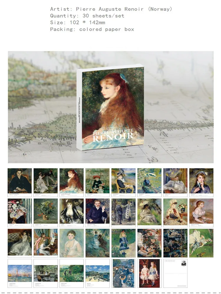 Großhandel in Boxpostkarten, Kunstthema, Gruß, Nachricht, Einladungskarte, Geschenk, Wunschpostkarte, 30-teilig, Retro-Sammlung, Wunschkarte – Detail 21
