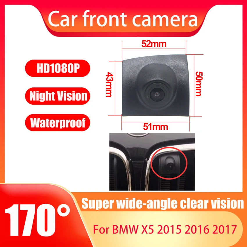 

170 Degree Fisheye CCD Car Front View Camera For BMW X5 2015 2016 2017 For Front Grille Camera Waterproof NTSC Full HD Image