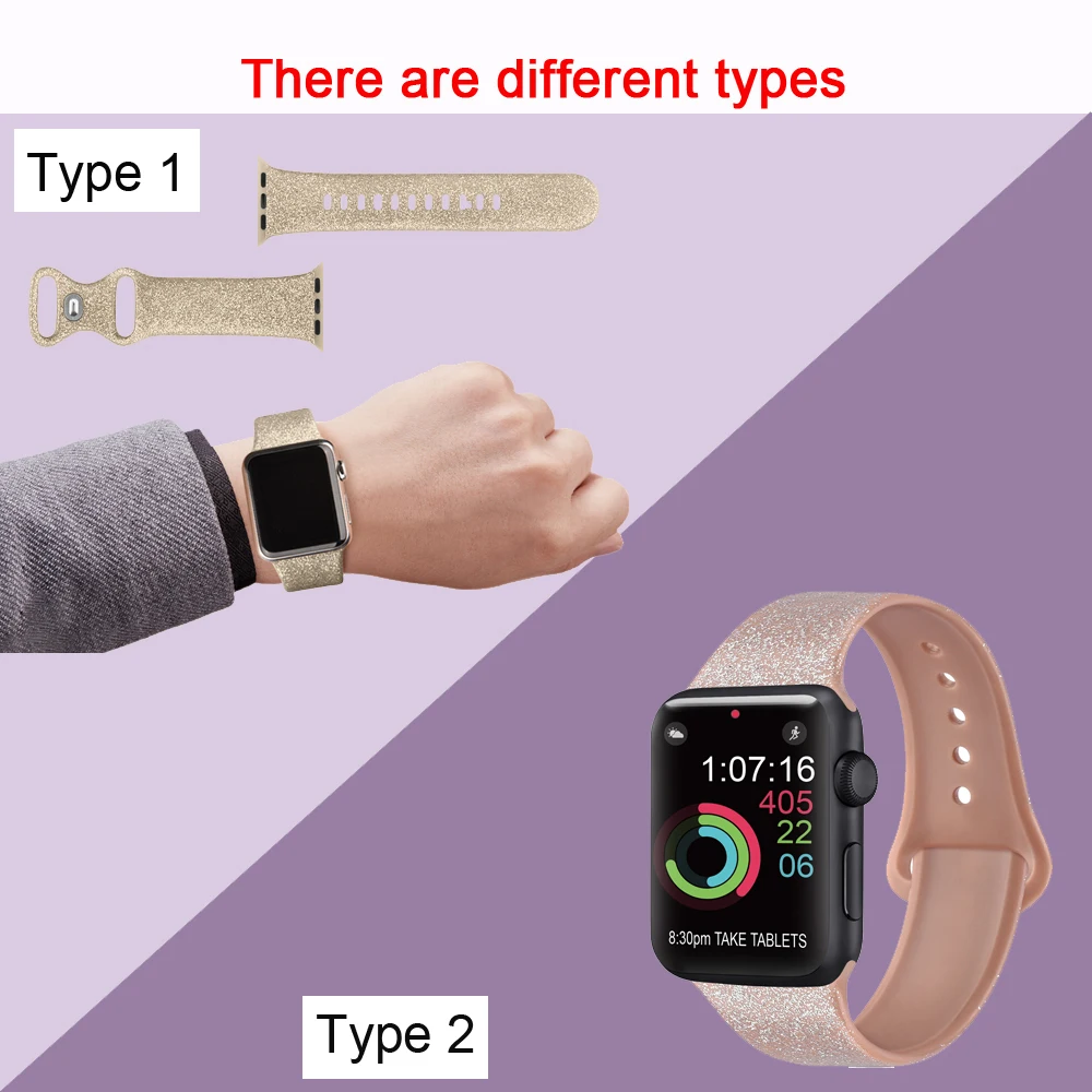 Silicone Bracelet Band For Apple Watch Strap 8 7 6 5 4 3 2 SE 42MM 38MM 44MM 40MM Strap For iWatch 41MM 45MM Smart Watch Correa