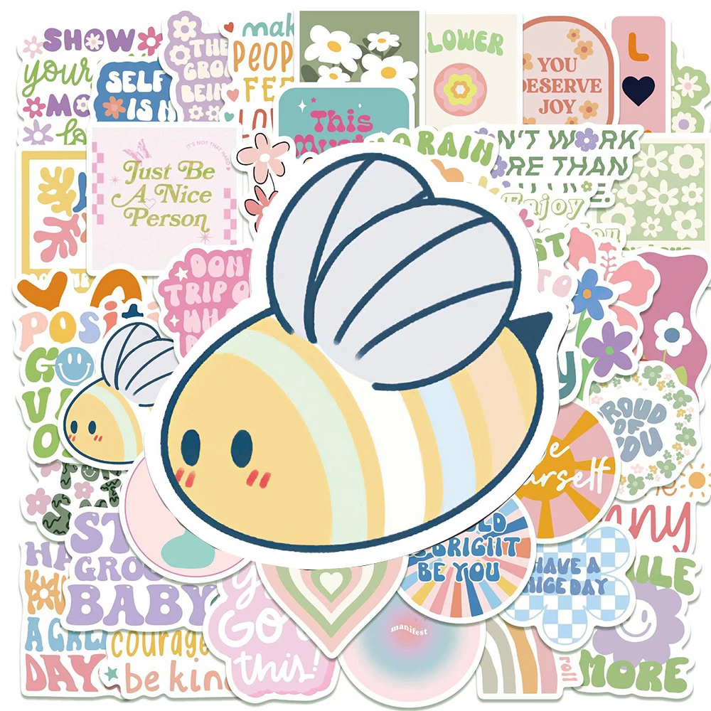

10/30/50/100pcs Cute INS Pink Motivational Cartoon Stickers Aesthetic Graffiti Sticker DIY Scrapbook Laptop Luggage Decals Decor