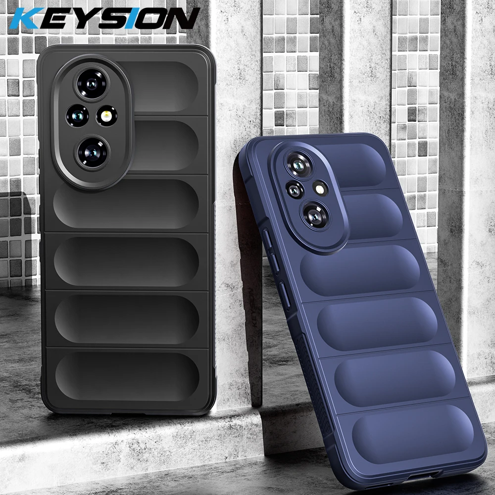 KEYSION Shockproof Case for HONOR 200 Pro 5G Anti-skid Matte Soft Silicone Phone Back Cover for Huawei Honor 200 5G 200 Pro