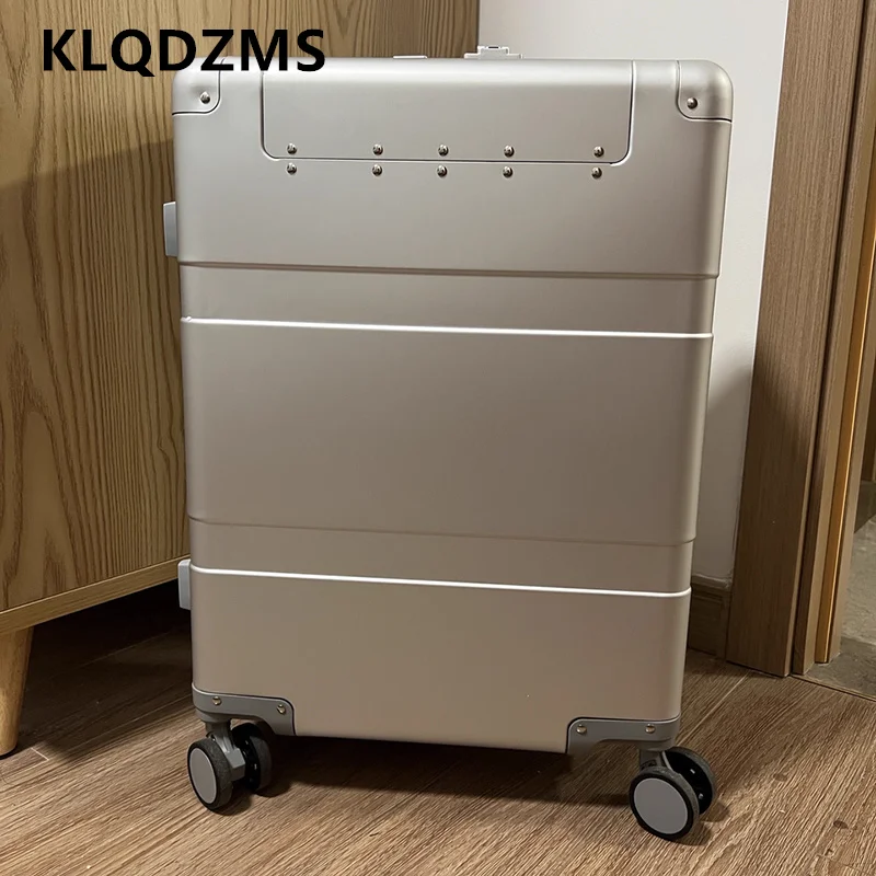

Чемодан KLQDZMS с 24-дюймовым отверстием для деловой банки, чехол на колесиках, 20 дюймов, все алюминиево-магниевый сплав, посадочный бокс, 28 дюймов, чемодан на колесиках