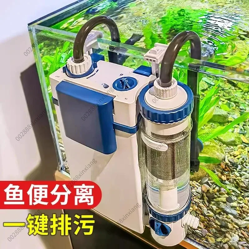 3-in-1 Aquarium Filter Water Purification Circulating Pump Wall Mount Oxygen Filter Integrated Fish Toilet