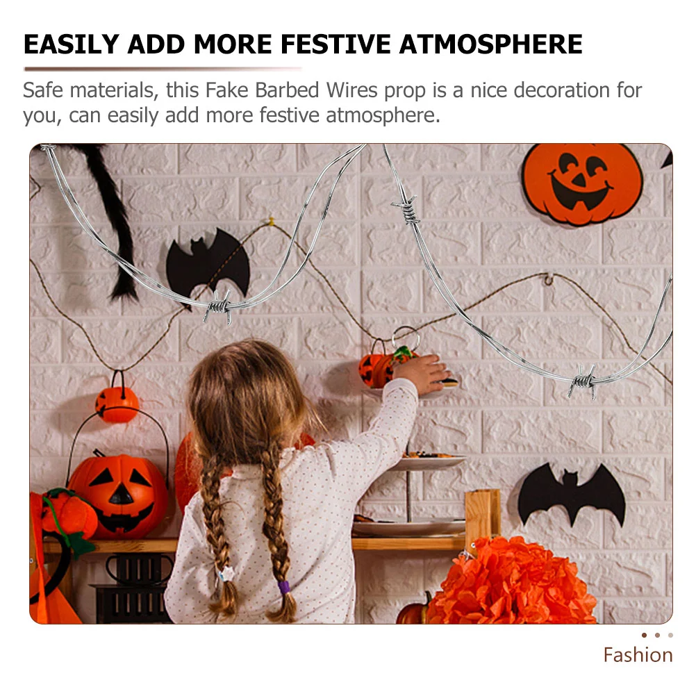 4 pçs simulação fio corrente decorativa farpado fios prop brincadeira ornamento de halloween galhos da árvore de colheita engraçado