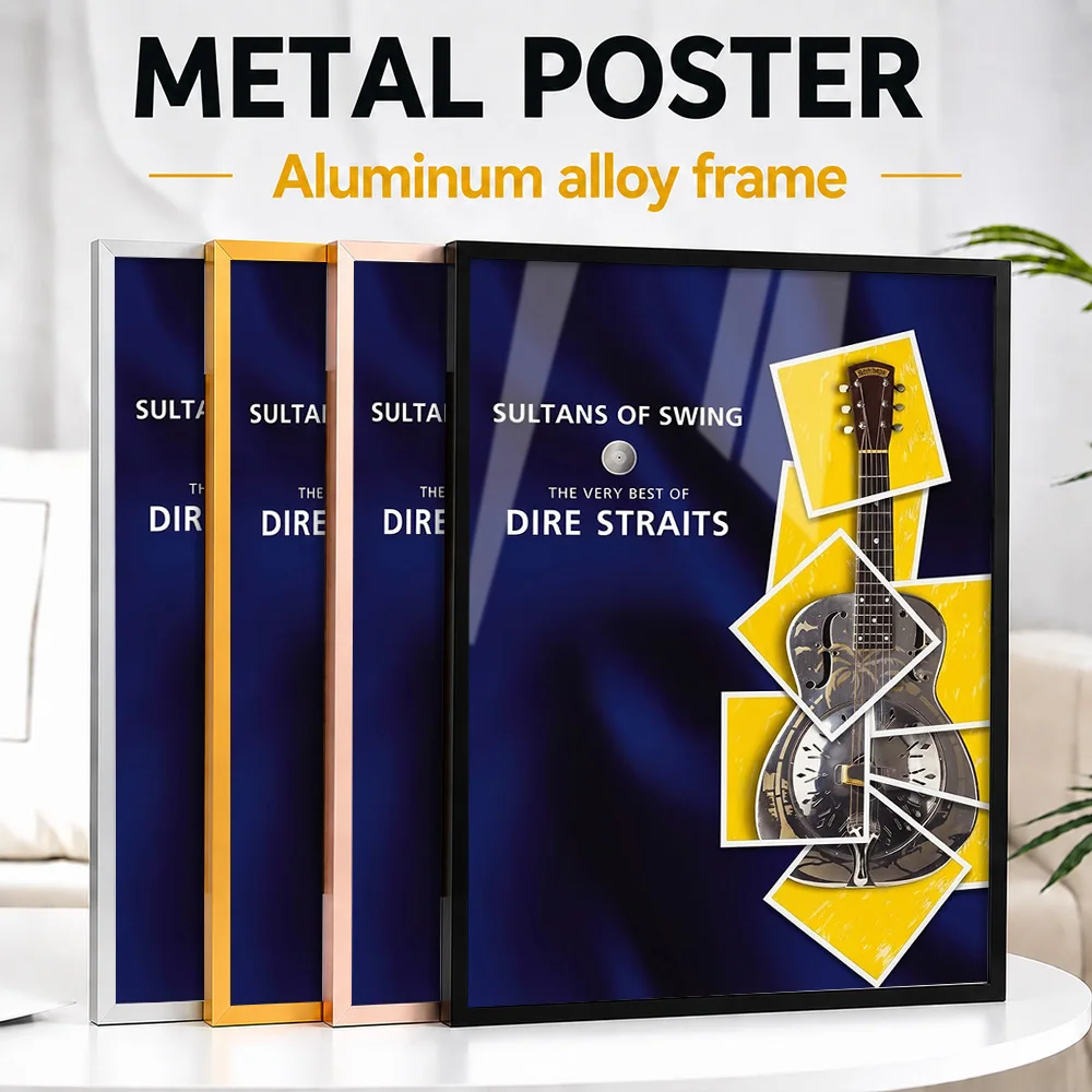 Dire Straits Sultans Of Swing Album Cover Framed Metal Print Personalized Recording Tribute Wall Art Ideal For Listening Lounge