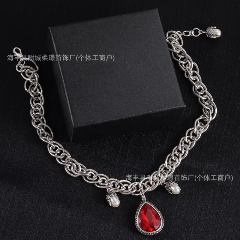 بسيطة الراقية تصميم المتخصصة رسالة الأزياء تنوعا 2023 مجوهرات حجر الراين قلادة