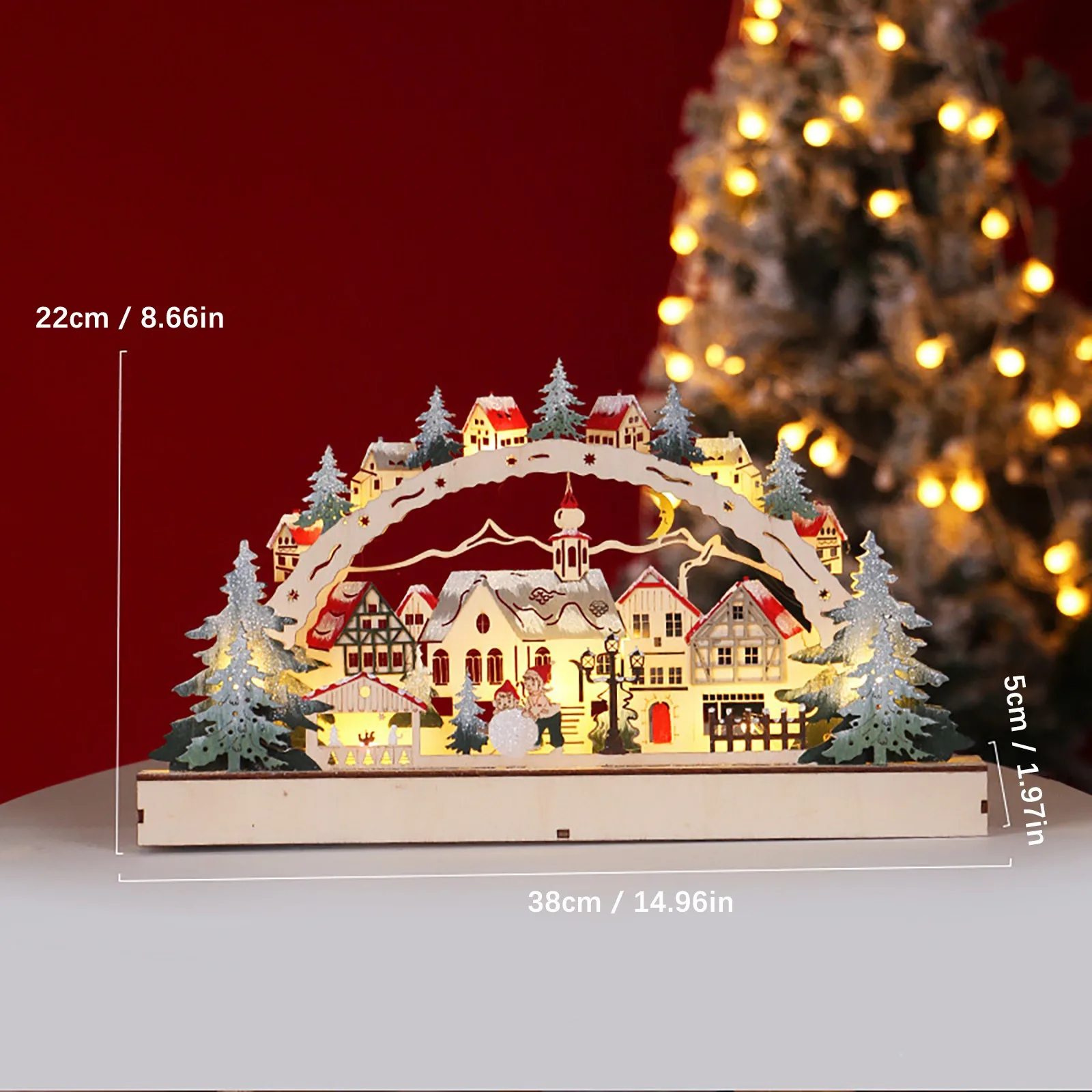 DIY Wooden Christmas Book Nook Shelf Insert Kit Jingle Cabin Miniature Model Kits Bookshelf With Light Bookend for Friends Gifts