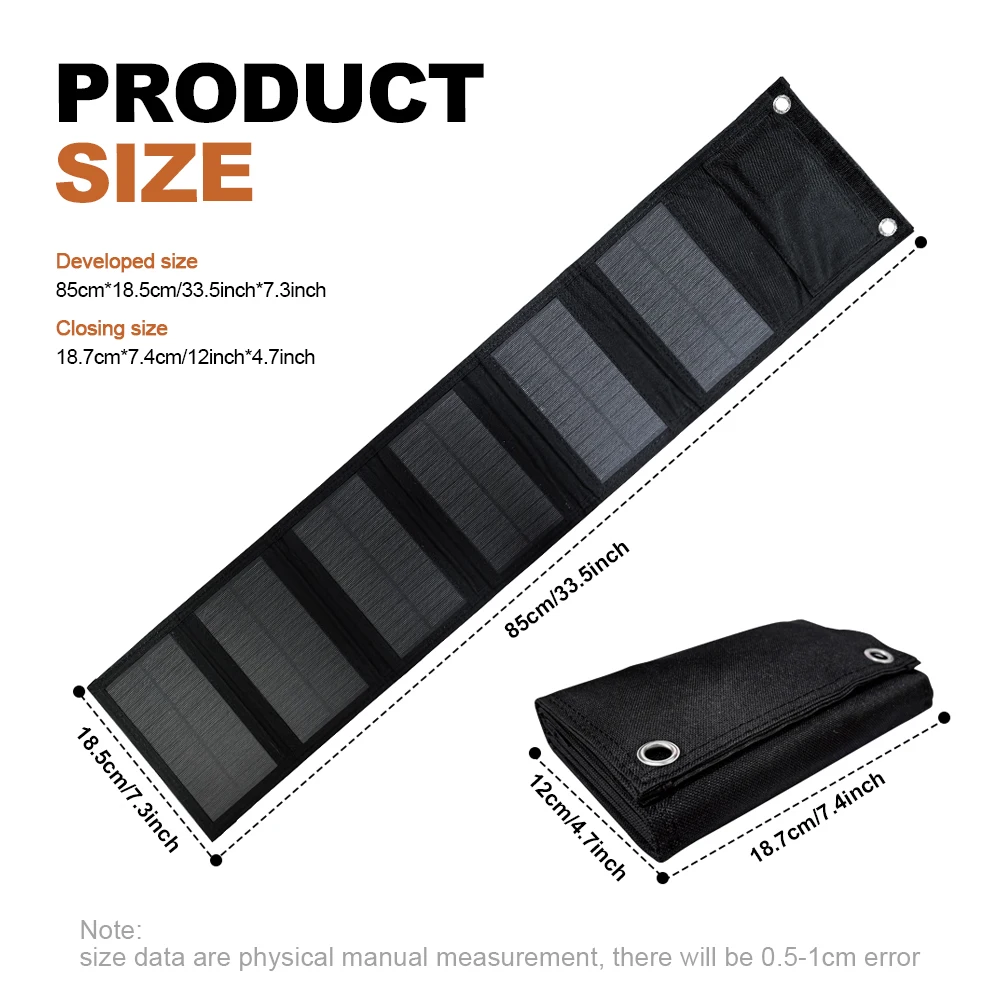 

Foldable solar panel 60W portable solar panels charger USB 5V DC Full time power solar panel mobile power supply