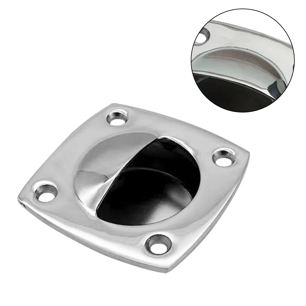 

1 Pcs Boat Sliding Door Handle Square Hatch Pull Handle Silver Cabin Accessories Flush Pull Sliding Door Handle For Motorboat