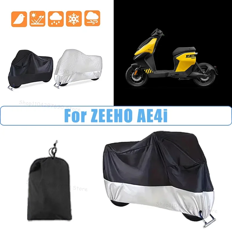 210D Oxford Motorcycle Cover Waterproof All Season UV Protection For ZEEHO AE4i Anti-Tear Windproof Motorbike Cover
