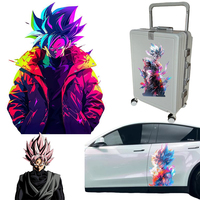 40cm Dragon Ball Son Goku Electric Car Stickers Anime Cool Luggage Waterproof Large Stickers Car Body Wall Sticker Birthday Gift