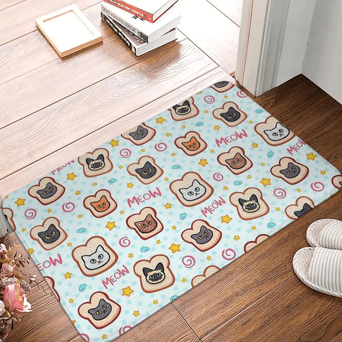 

Cat Bread Bedroom Mat Animal Bread Doormat Kitchen Carpet Outdoor Rug Home Decor