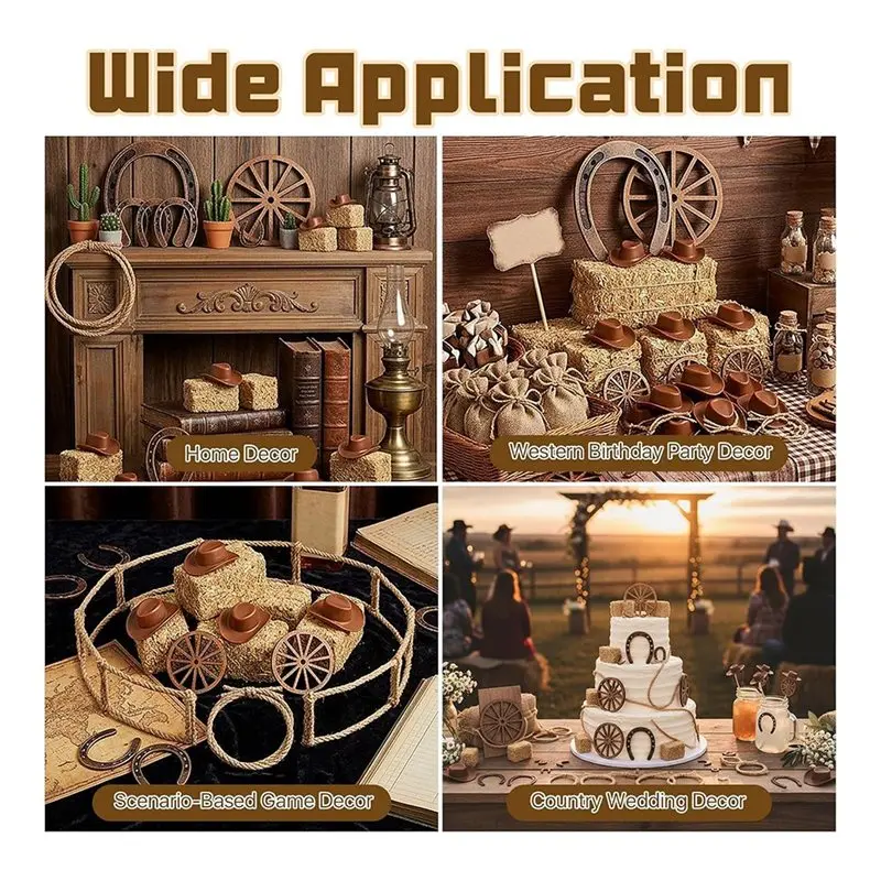 ABVG-Rustic Country Style 40PCS For Table Centerpieces- Western Cowboy Decoration For Parties And Accessories
