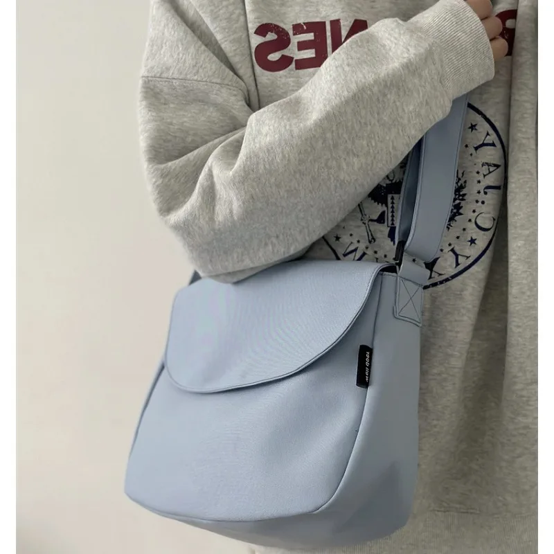 Canvas Student Schoolbag Fashion Large Capacity Handbag Waterproof Ultralight Commute Messenger Bag Women Shoulder Crossbody Bag