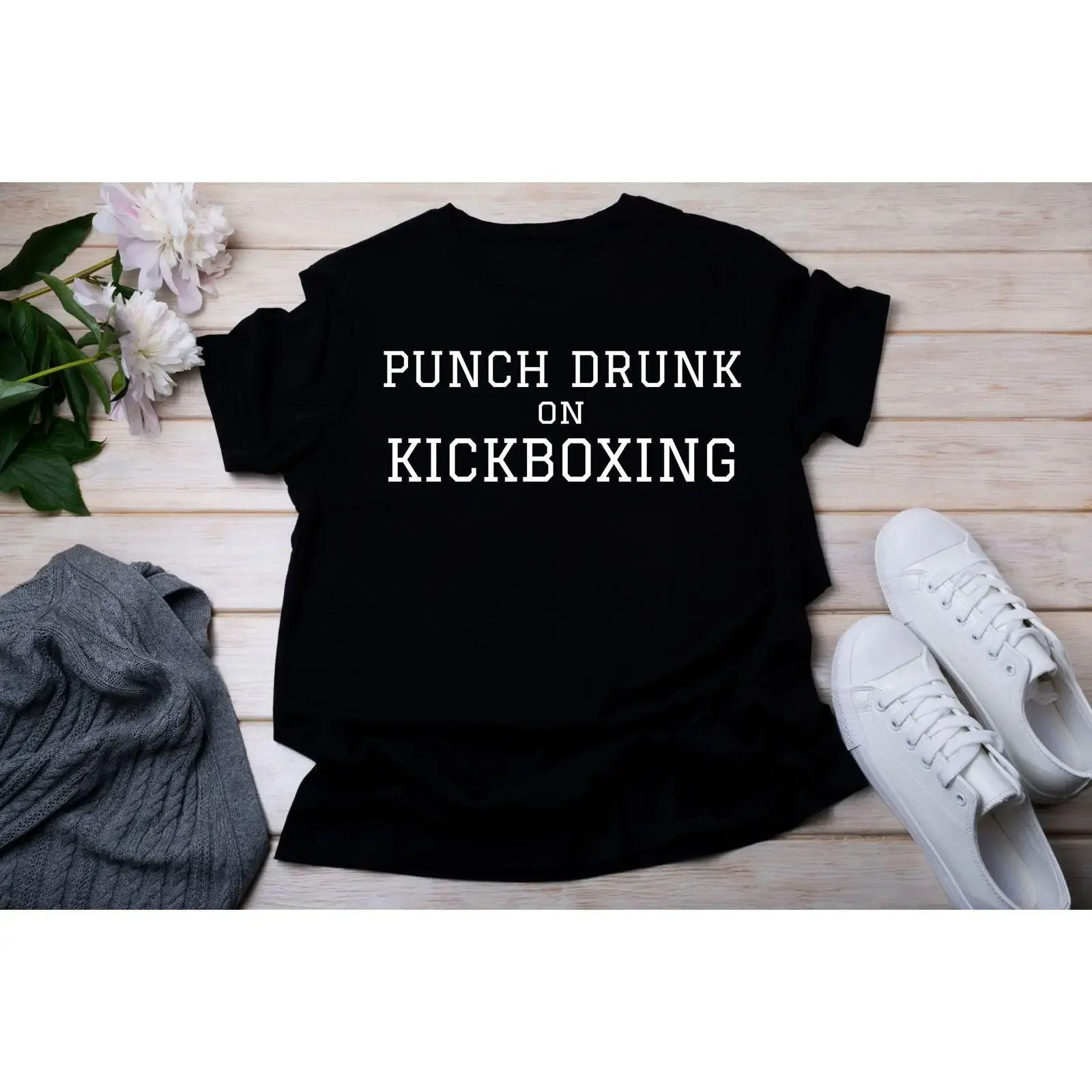 Punch drunk on Kickboxing t shirt Kick box Kickboxer tee gift Workout tank top Exercise Boxer vintage Washed fashion graphic