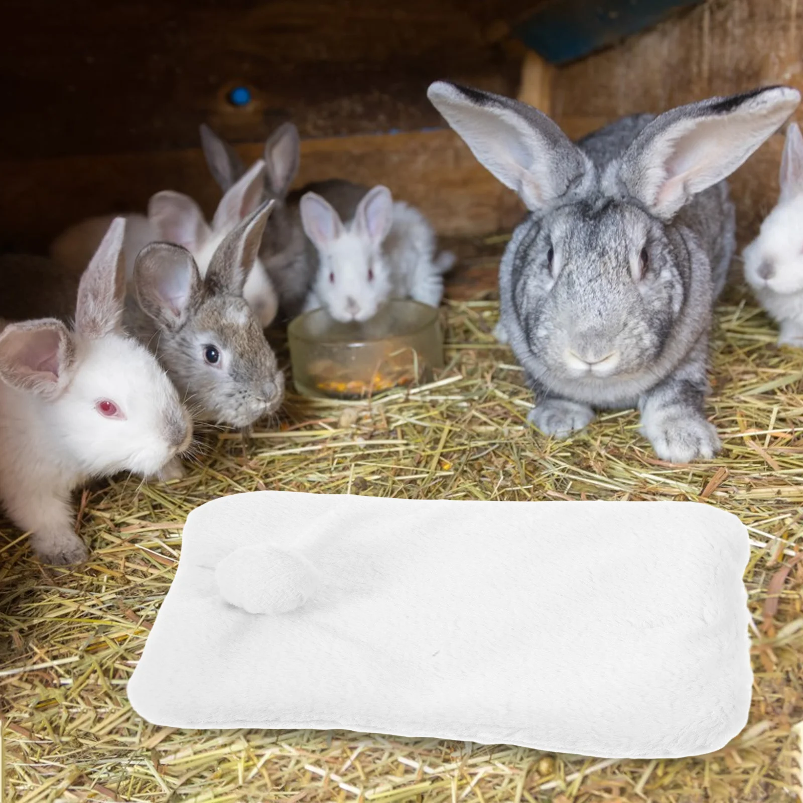 

Soft Cotton Rabbit Mat for Small Animals Warm Bedding Non Slip Design Easy to Clean Durable Pet House Accessory