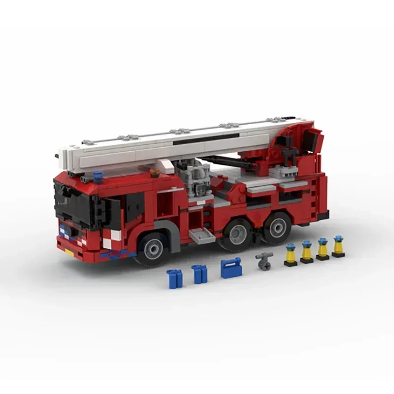 Moc Building Bricks Car Model Dutch Fire Truck Aerial Platform Elevator Technology Blocks Gifts Christmas Toys DIY Sets Assembly