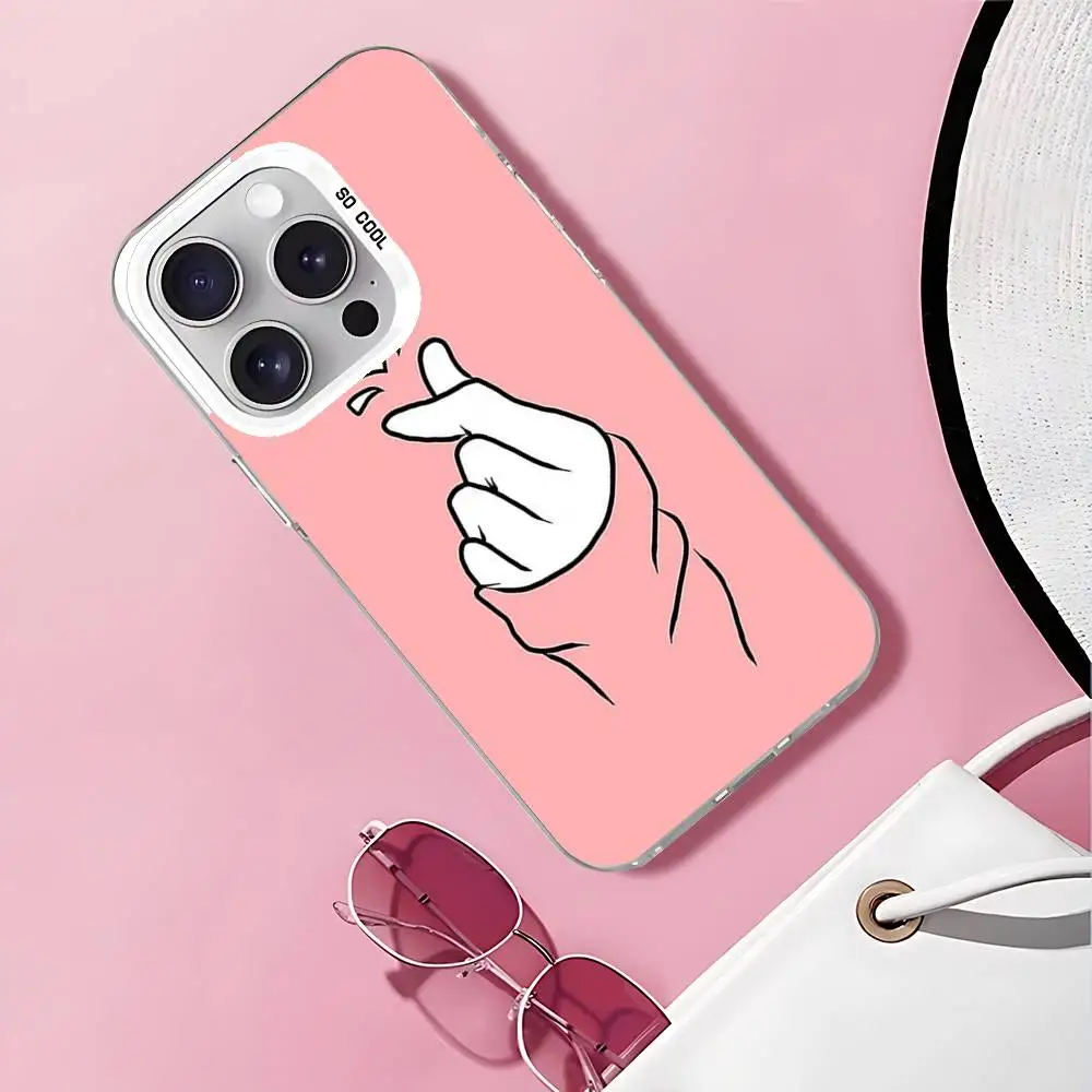 الحب على الاصبع Kpop القلب قضية الهاتف آيفون 17 16 15 11 12 13 14 برو ماكس 16 زائد 12 Mini 7 8 XR XS 15Pro ماكس كوف #2