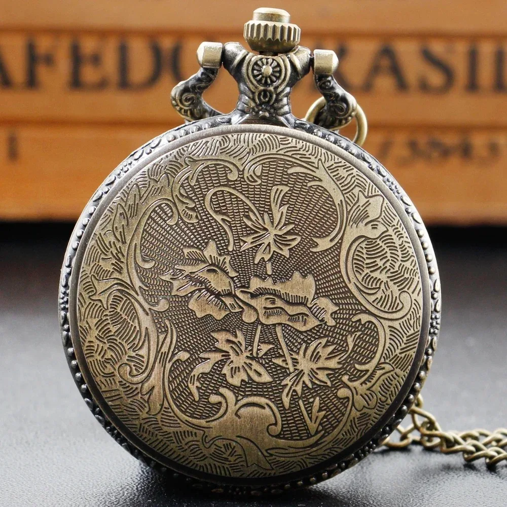 Flag Pattern Fashion Roman Digital Quartz Pocket Watch Men's and Women Necklace Pendant Pocket Watches with Chain Gifts